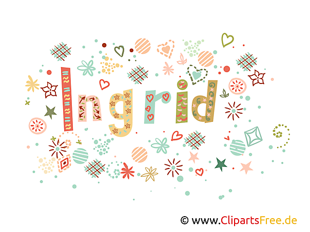 Ingrid Mädchenname dekorative Buchstaben