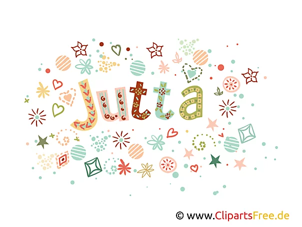 Jutta Mädchen Name Design, dekorative Buchstaben Art