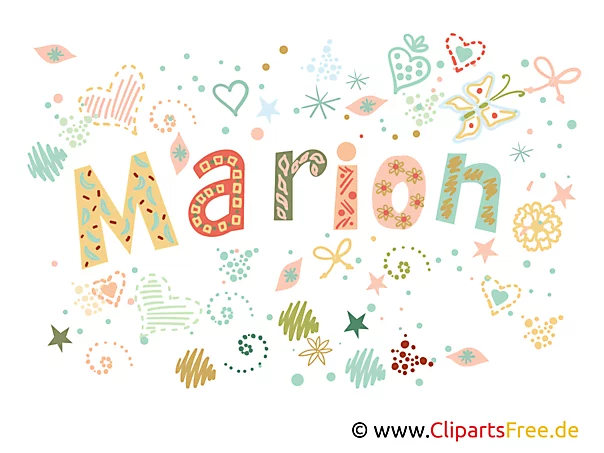 Marion Vorname, dekorativer Schriftzug, Schriftgestaltung