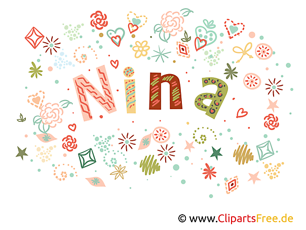 Nina Name Bild, Illustrration, Clipart