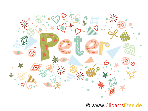 Peter Vorname Mann dekorative Buchstaben Design
