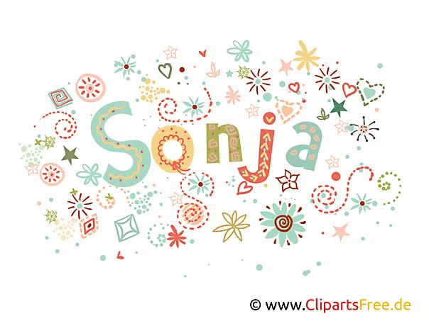 Sonja Frauenname dekorative Buchstaben Design