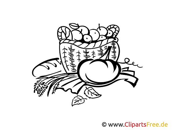 Korb mit Essen - Bild, Wandtatoovorlage für Kücke