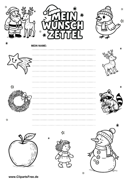 Kostenlose Wunschliste-Vorlage