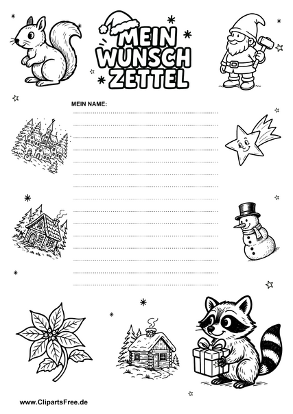 Kostenlose Wunschzettel-Vorlage zum Ausdrucken