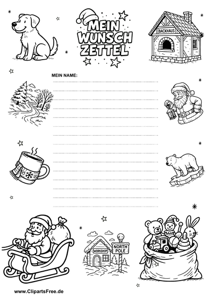 Kostenlose Wunschzettel-Vorlage zum Download als PDF