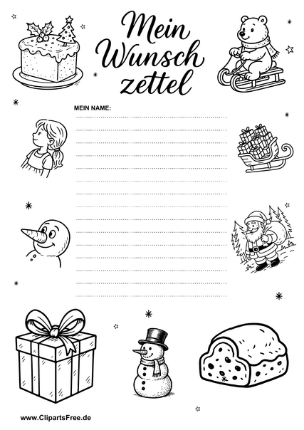 Kreativer Weihnachts-Wunschzettel PDF