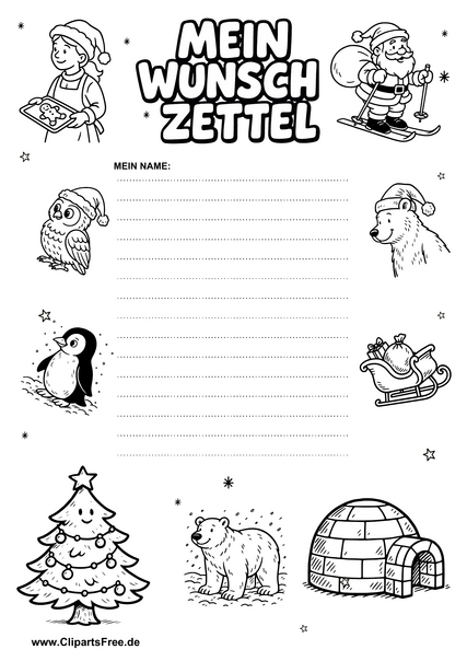 Minimalistische Weihnachts-Wunschliste