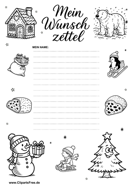 Weihnachtsmann-Brief Vorlage PDF