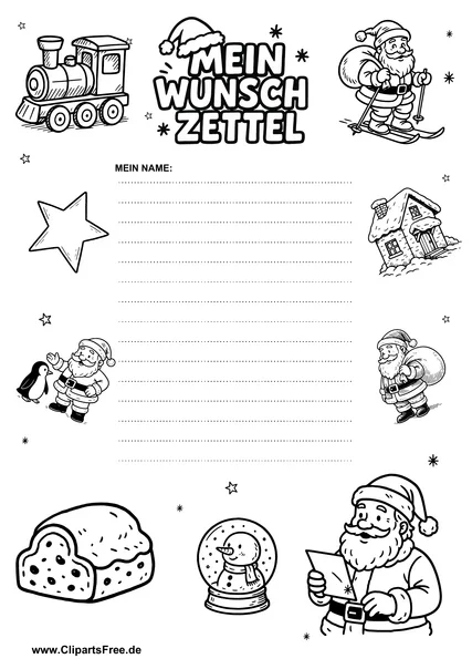 Wunschliste an Weihnachtsmann mit Geschenkideen