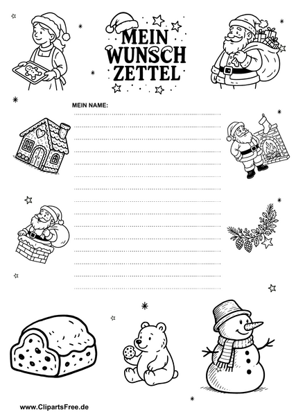 Wunschliste zum Ausdrucken PDF kostenlos