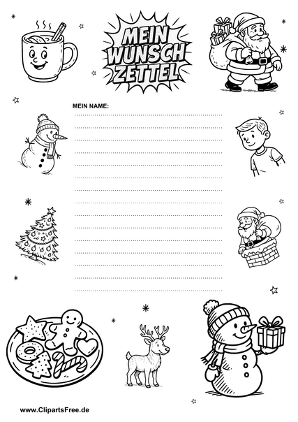 Wunschzettel als PDF zum Ausdrucken für Kinder