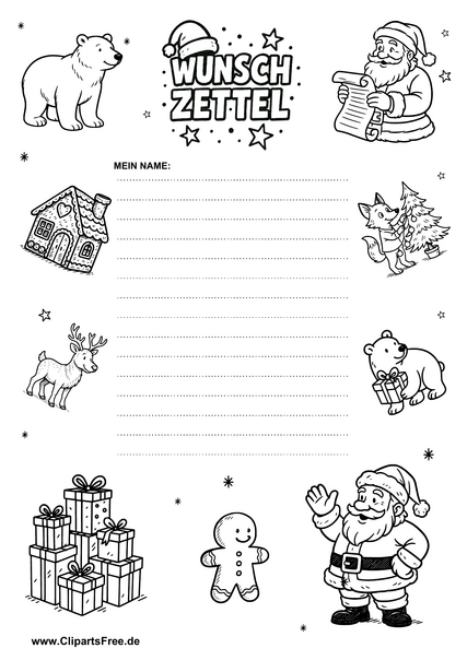 Wunschzettel für Kinder mit Geschenkideen