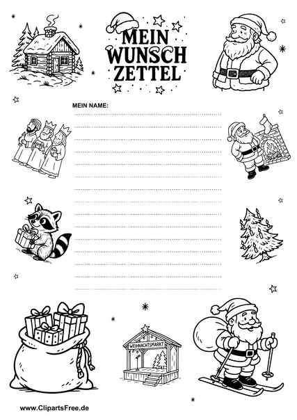 Wunschzettel für Weihnachten schlicht & schön