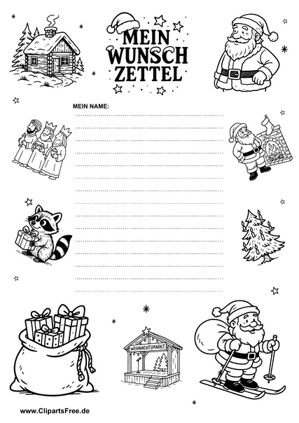 Wunschzettel für Weihnachten schlicht & schön
