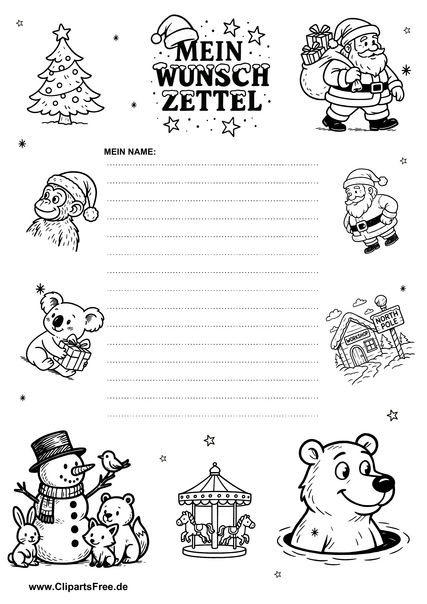 Wunschzettel im Märchen-Stil zu Weihnachten