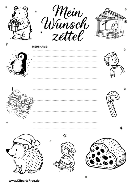 Wunschzettel neutraler Stil PDF