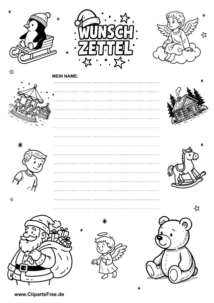 Wunschzettel Vorlage im PDF-Format