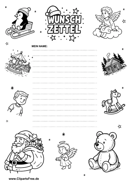 Wunschzettel Vorlage im PDF-Format