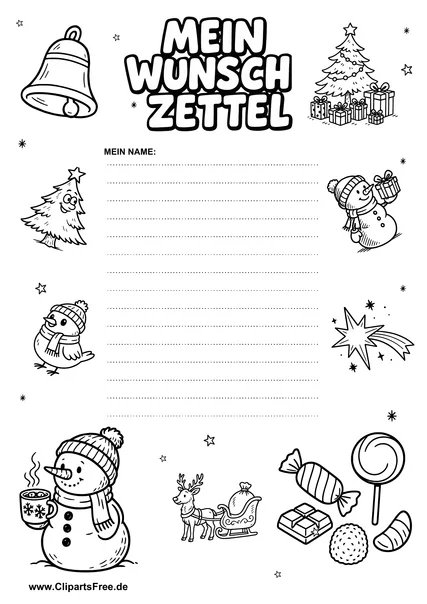 Wunschzettel Weihnachten mit Geschenkrahmen