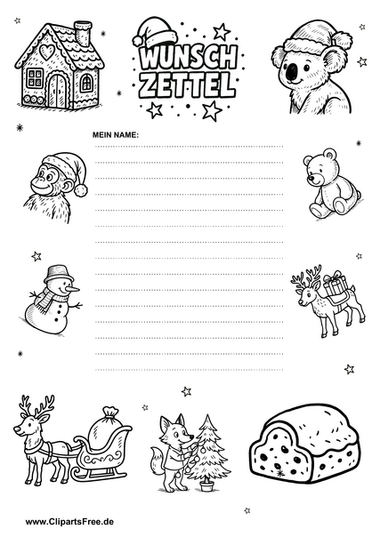 Wunschzettel zu Weihnachten