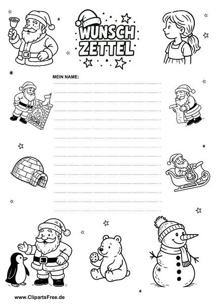 Wunschzettel zum Ausdrucken als PDF