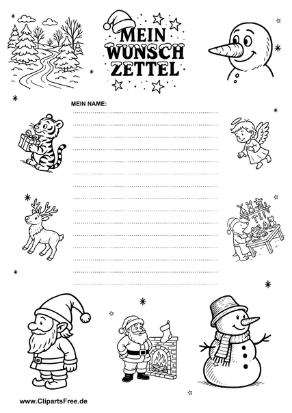 Wunschzettel zum Ausdrucken kostenlos