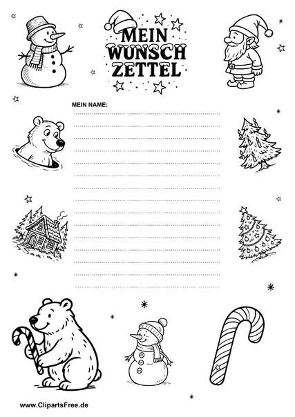 Wunschzettel zum Ausdrucken umsonst