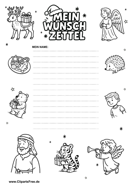 Wunschzettel zum Drucken als PDF zum Download