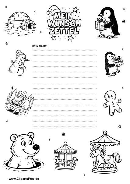 Wunschzettelvorlage zum Selbstgestalten