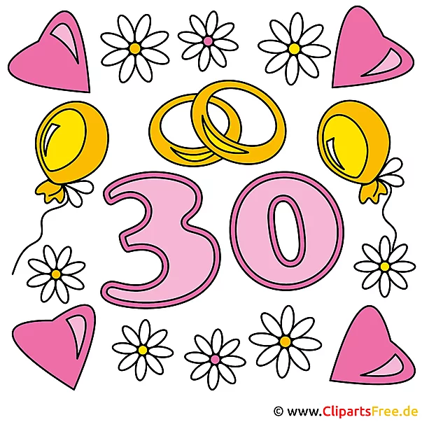 30 Hochzeitstag Perlenhochzeit Karte