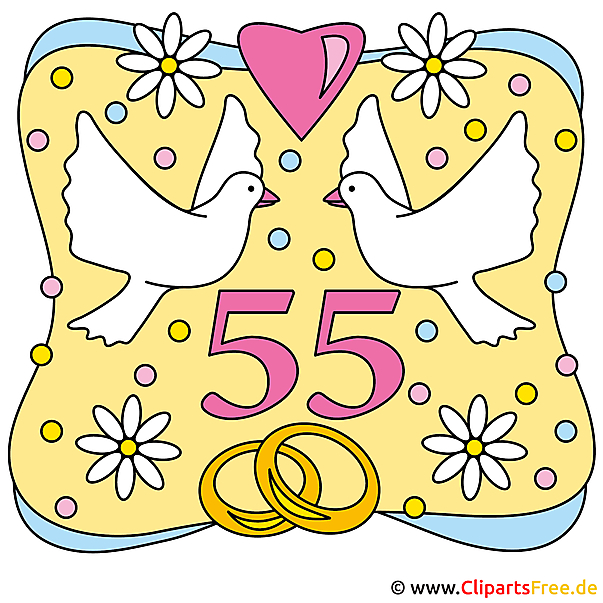 Bruiloft Jubilea - 55 juwelen bruiloft Clipart Card Bruiloft Jubilea - 55 juwelen bruiloft Clipart Card