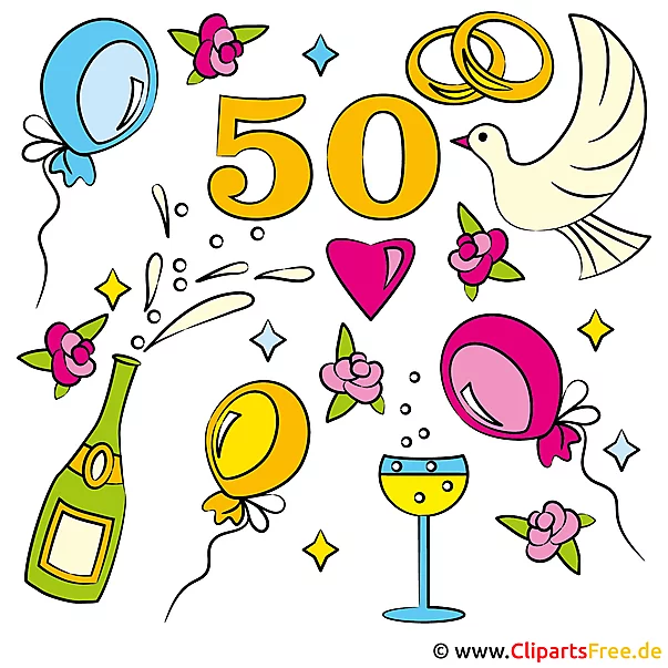Hochzeitstage - 50 Goldene Hochzeit - Gluckwunschkarte
