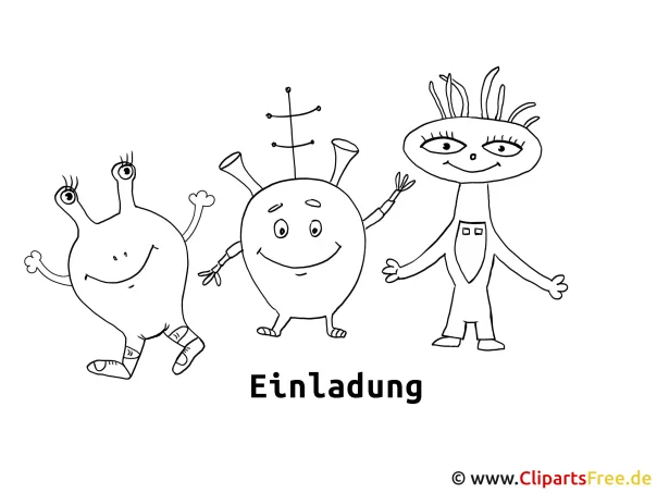 Bild zum Ausmalen Aliens