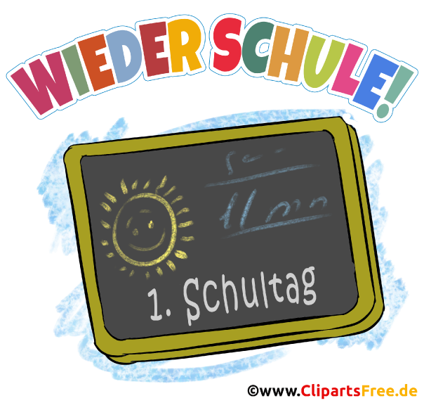 1. Schultag - Wieder Schule - Clipart, Bild, Grafik