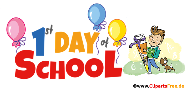 1. Tag in der Schule Clipart, Bild, Grafik