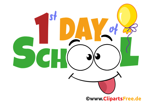 1. Tag in Schule (Einschulung) auf Englisch Clipart