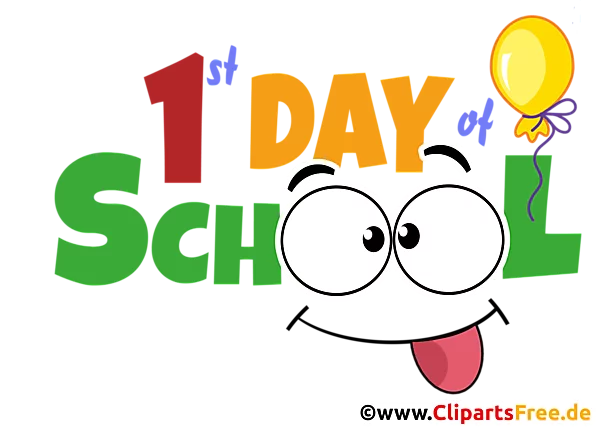 1. Tag in Schule (Einschulung) auf Englisch Clipart