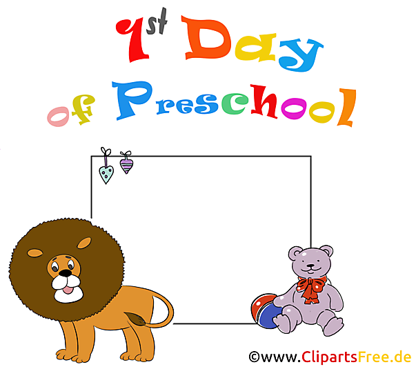 1th Day of Preschool Rahmen PNG transparent - Clipart zum Thema Einschulung