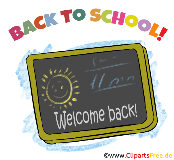 Back to School - Schultafel Clipart, Image, Bild