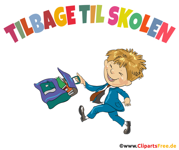 Anfang Schule in Dänemark Illustration, Comic, Cartoon, Clipart