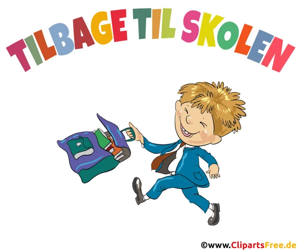 Anfang Schule in Dänemark Illustration, Comic, Cartoon, Clipart
