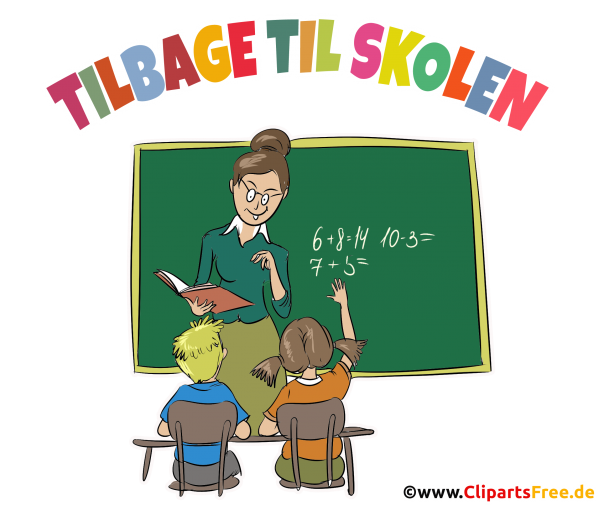 Schulanfang Glückwunschkarte auf Dänisch - Cliparts, Bilder Schule