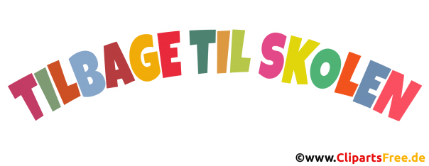 Schulbeginn Text auf Dänisch Illustration, Bild, Vorlage