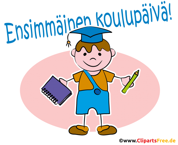 Einschulung in der Grundschule Illustration, Grusskarte, Bild