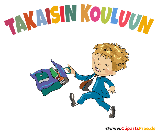 Junge geht in die Schule Clipart erster Schultag