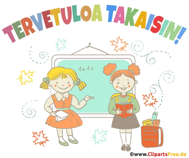 Willkommen zurück in der Schule Bild, Druckvorlage, Clipart