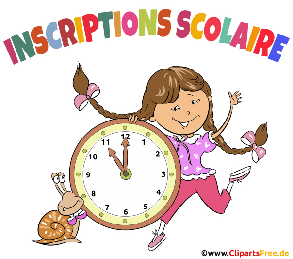 Einschulung auf Französisch Clipart, Plakat, Illustration