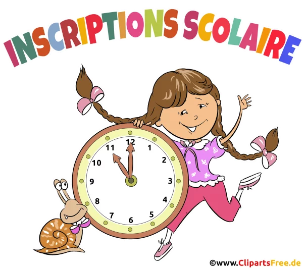 Einschulung auf Französisch Clipart, Plakat, Illustration