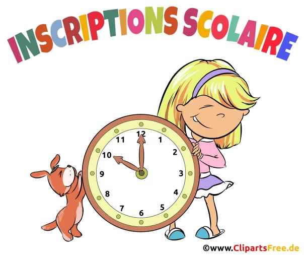 Einschulung in erster Klasse Französisch Clipart, Bild, Plakat